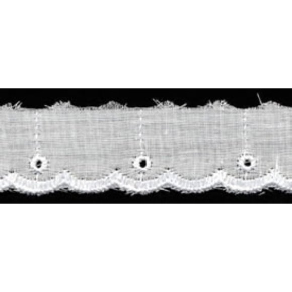 12 Yards Eyelet Lace – 3/4 inch – White - Picture 1 of 1